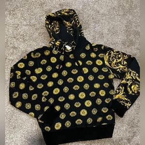 Versace Black and Gold Patterned Hoodie